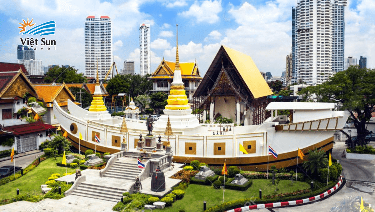 chùa thuyền wat Yanawa Thái Lan
