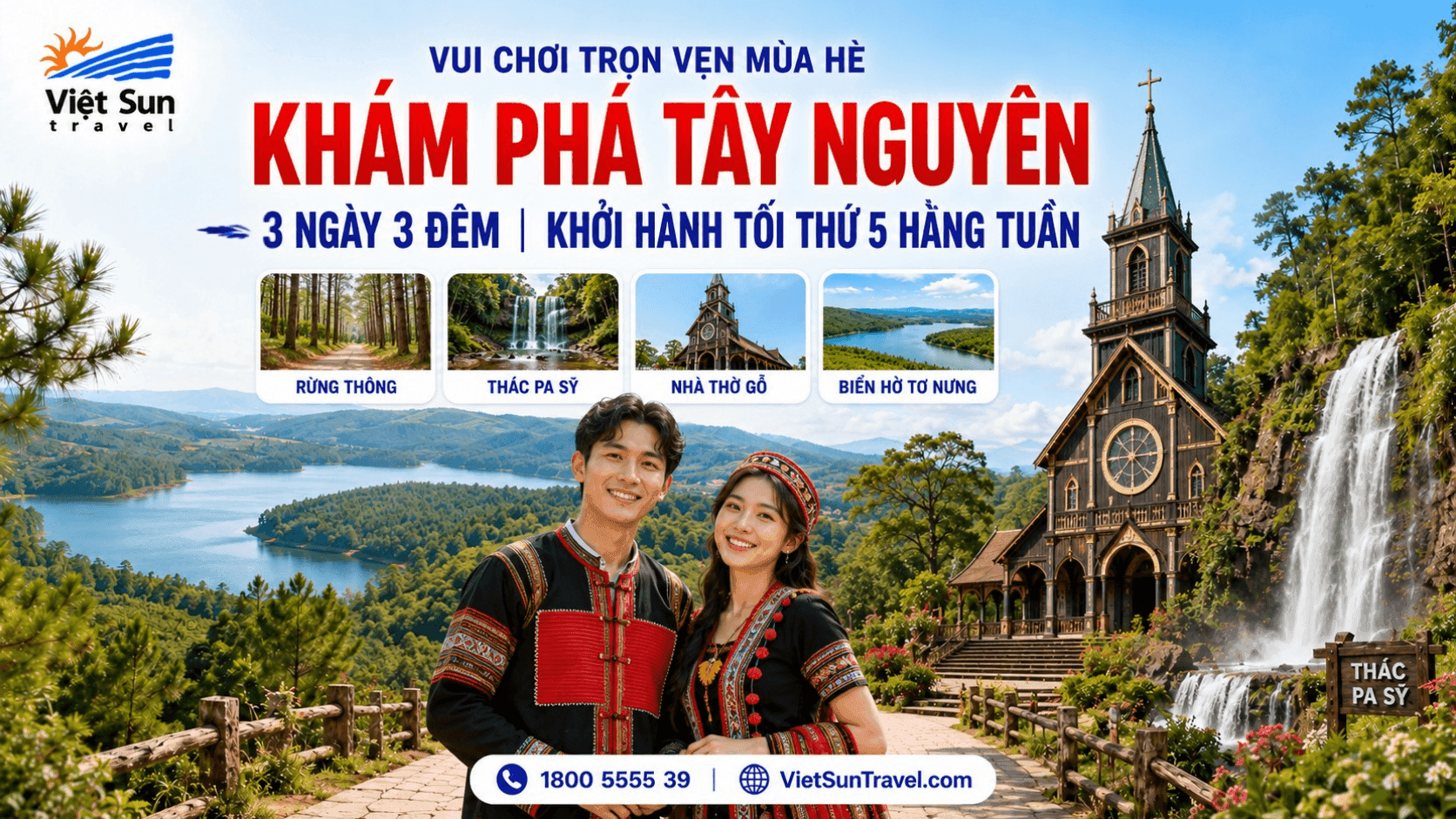 KHÁM PHÁ TÂY NGUYÊN – ĐƯỜNG HCM TÂY TRƯỜNG SƠN - PLEIKU – KON TUM – MĂNG ĐEN – BUÔN MÊ 3N3Đ