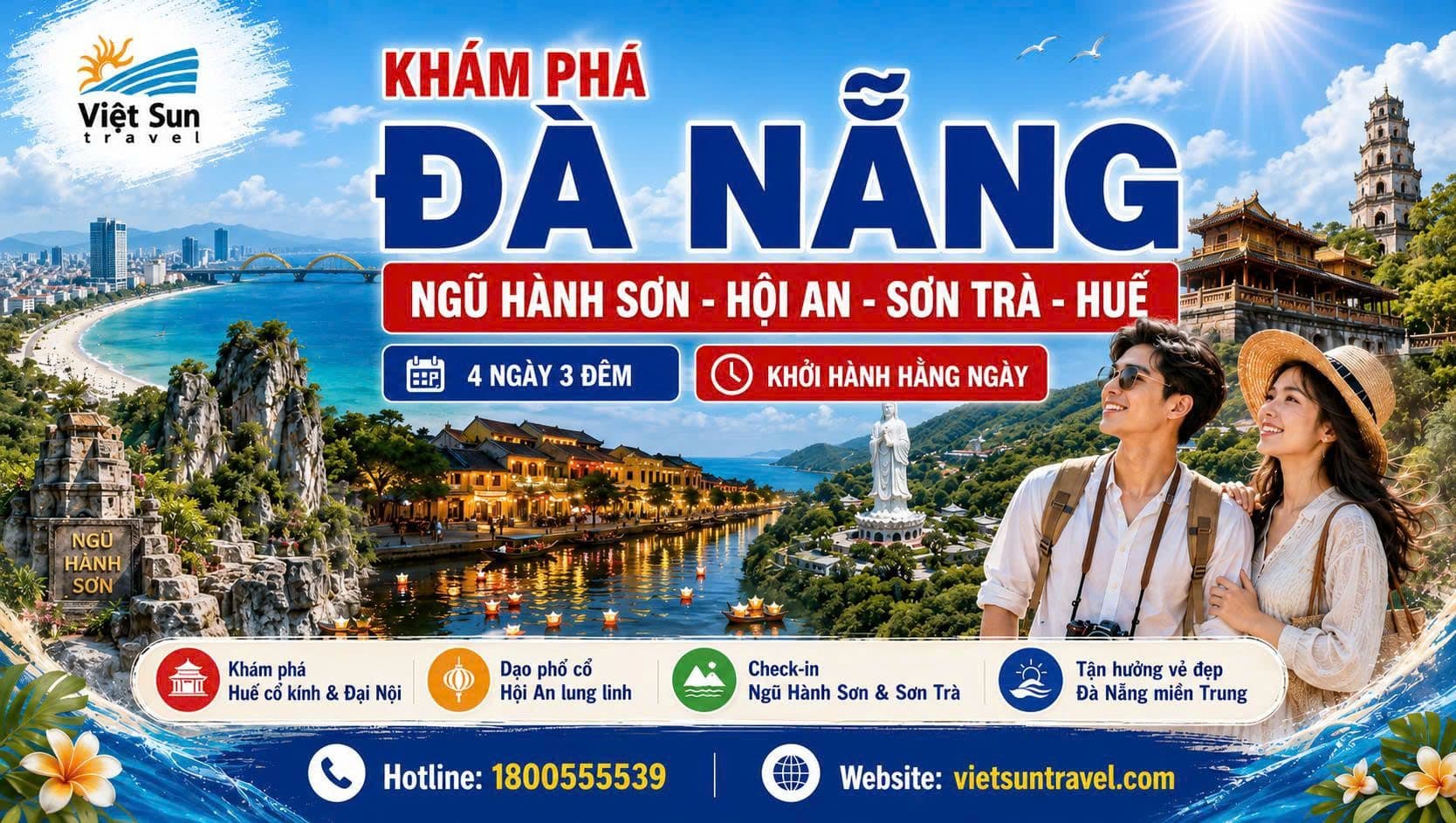 Đà Nẵng - Ngũ Hành Sơn - Hội An - Sơn Trà - Huế